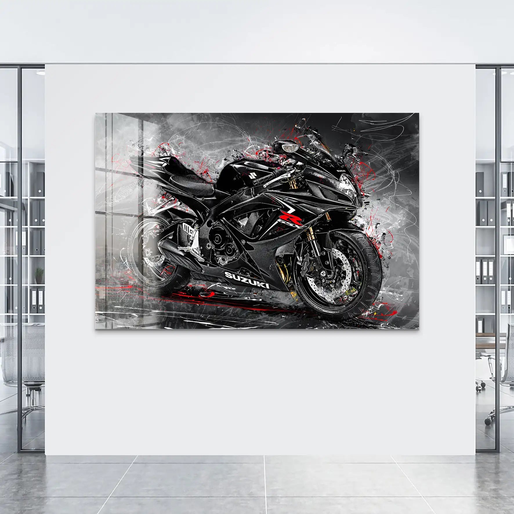 Suzuki GSXR 600 Abstrakt Black Acrylglas Bild INGALERIE