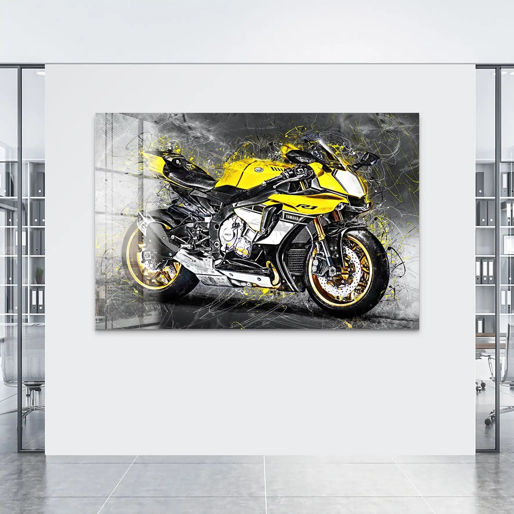 Yamaha R1 Abstrakt Acrylglas Bild INGALERIE