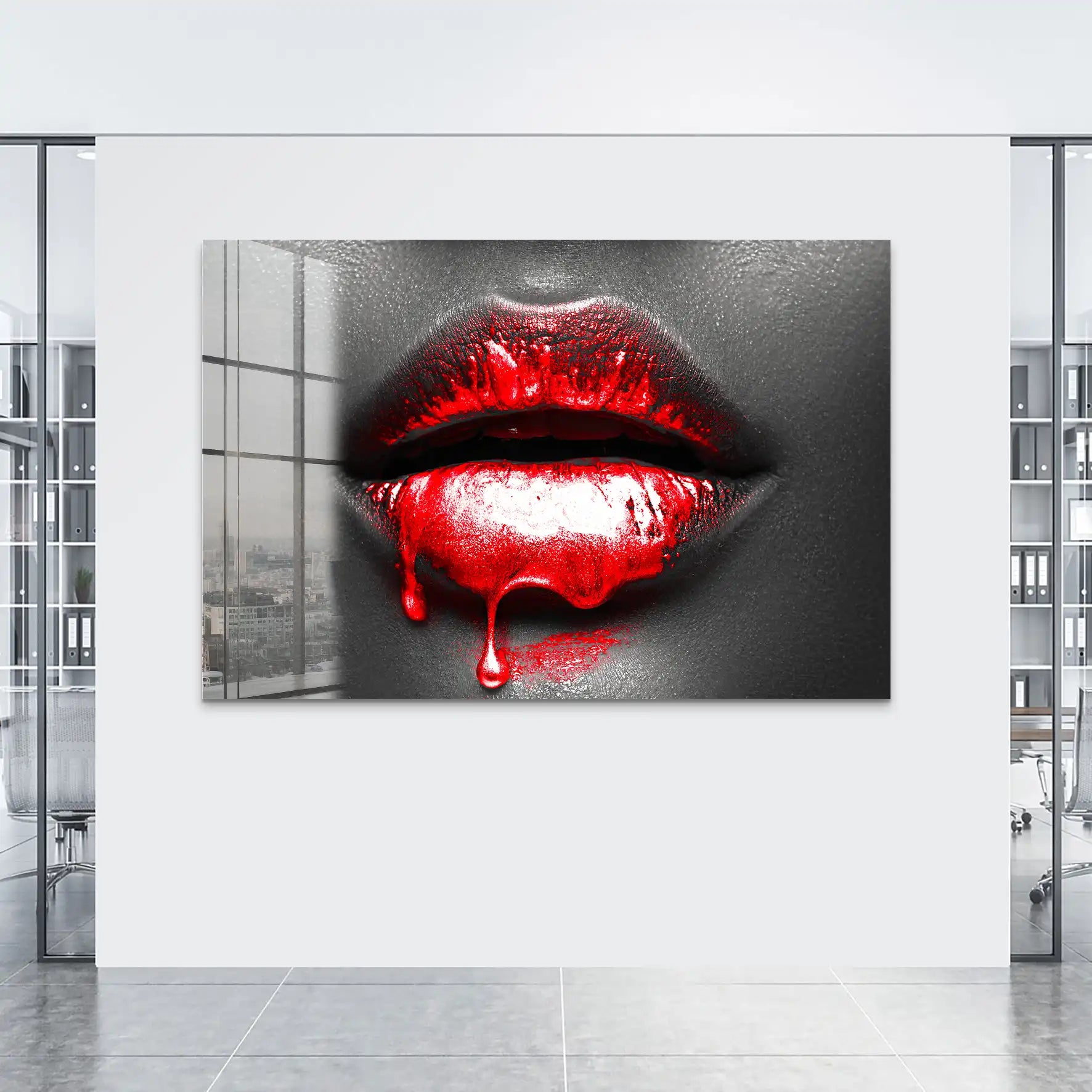 Rote Lippen Acrylglas Bild INGALERIE