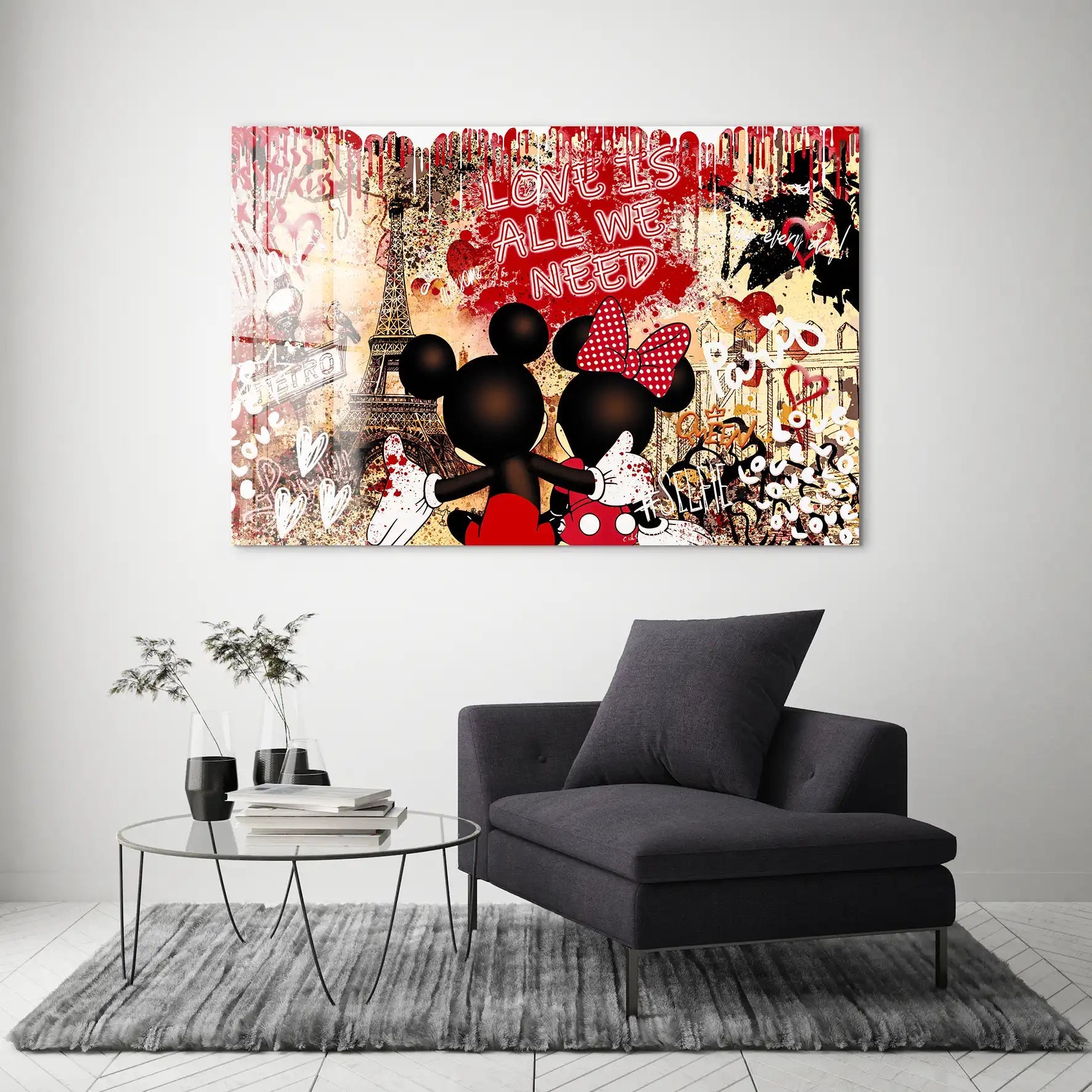 Micky & Minnie Love Retro Acrylglas Bild INGALERIE