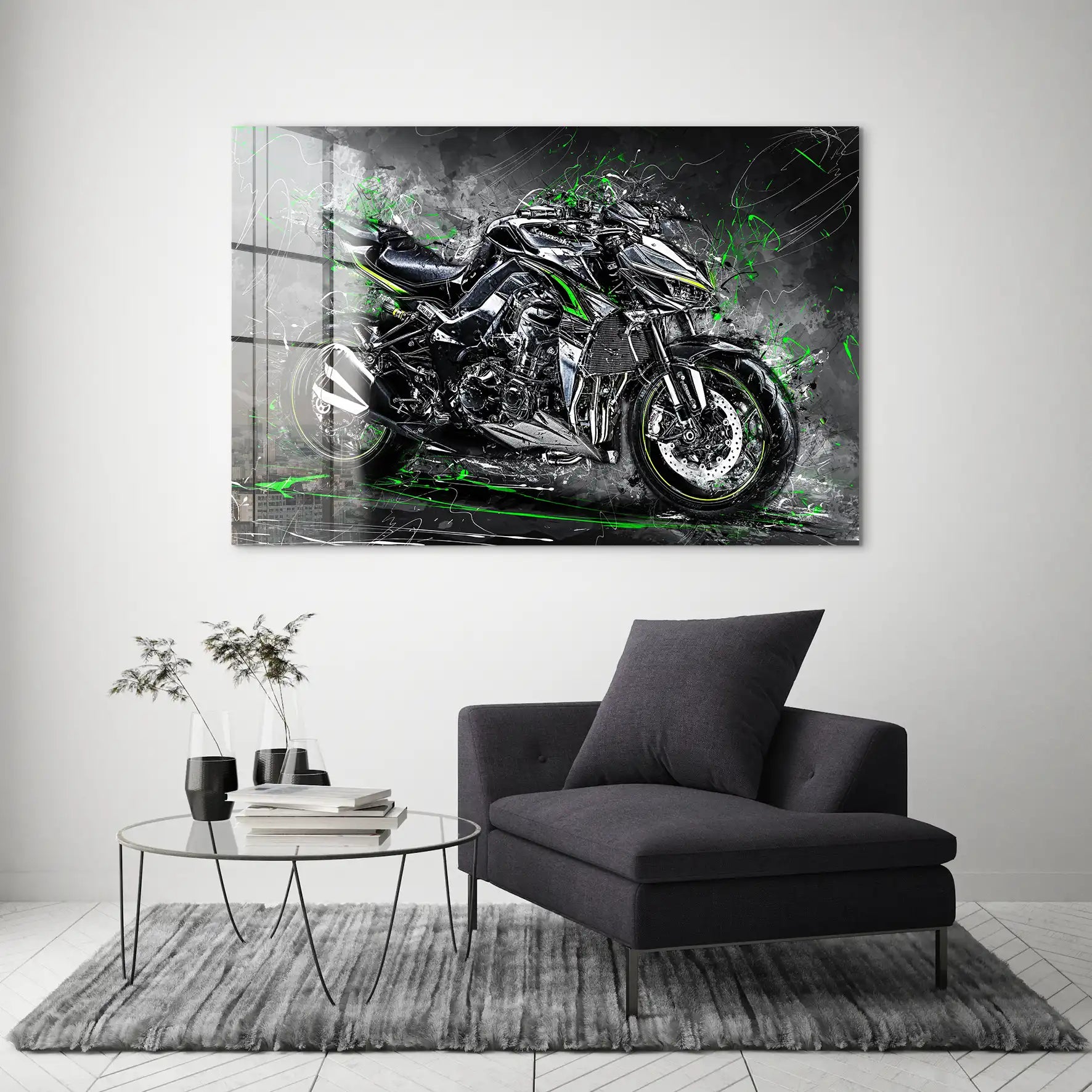 Kawasaki Z1000 Abstrakt Acrylglas Bild INGALERIE