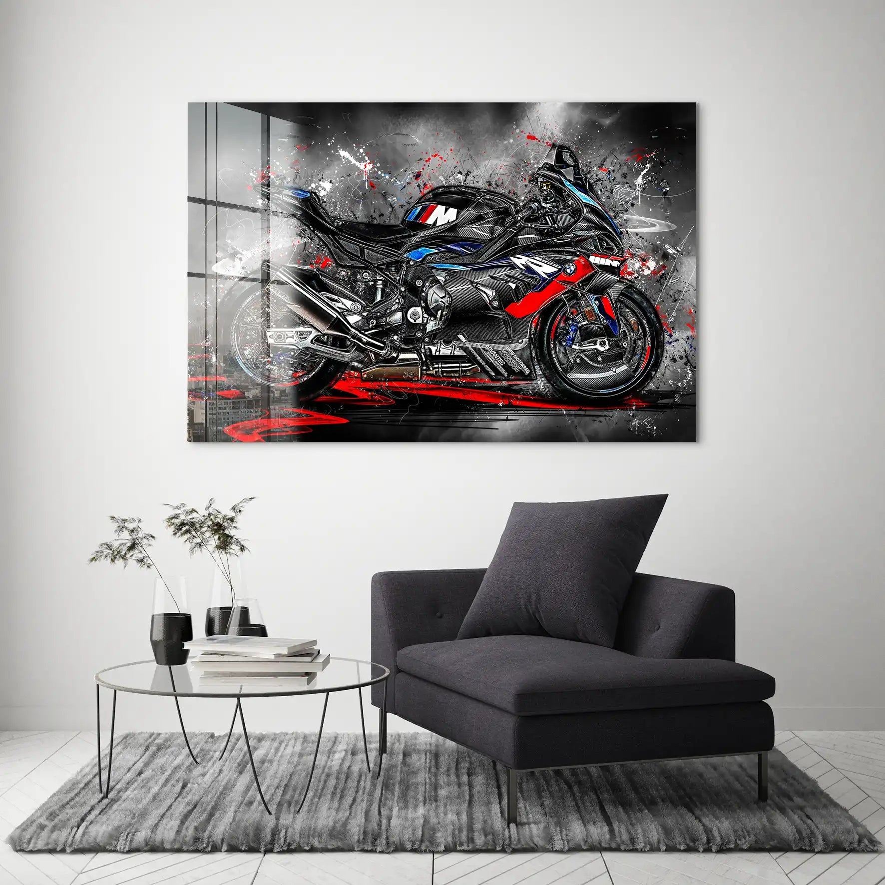 BMW M1000RR Black Acrylglas Bild INGALERIE