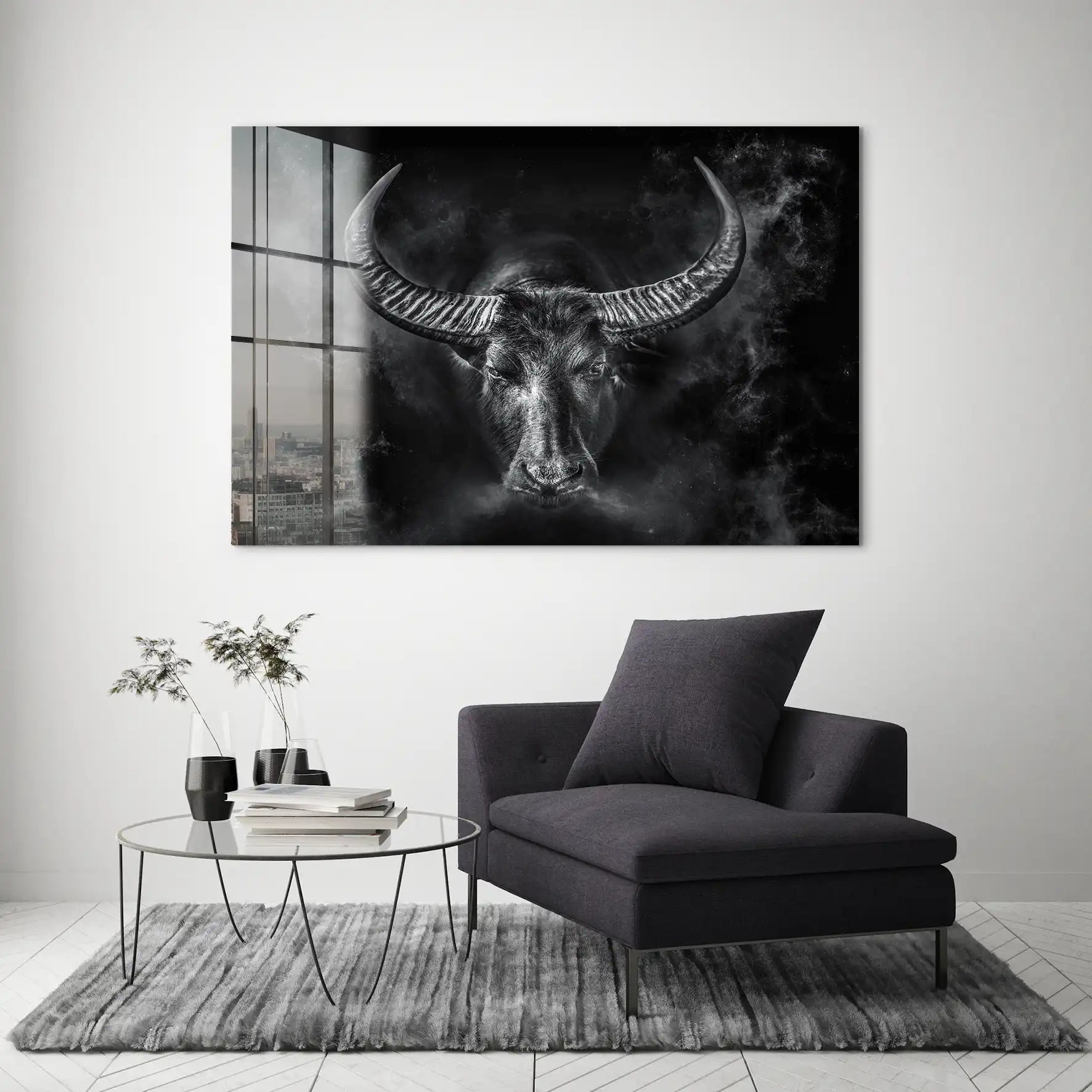 Stier Dark Style Acrylglas Bild INGALERIE