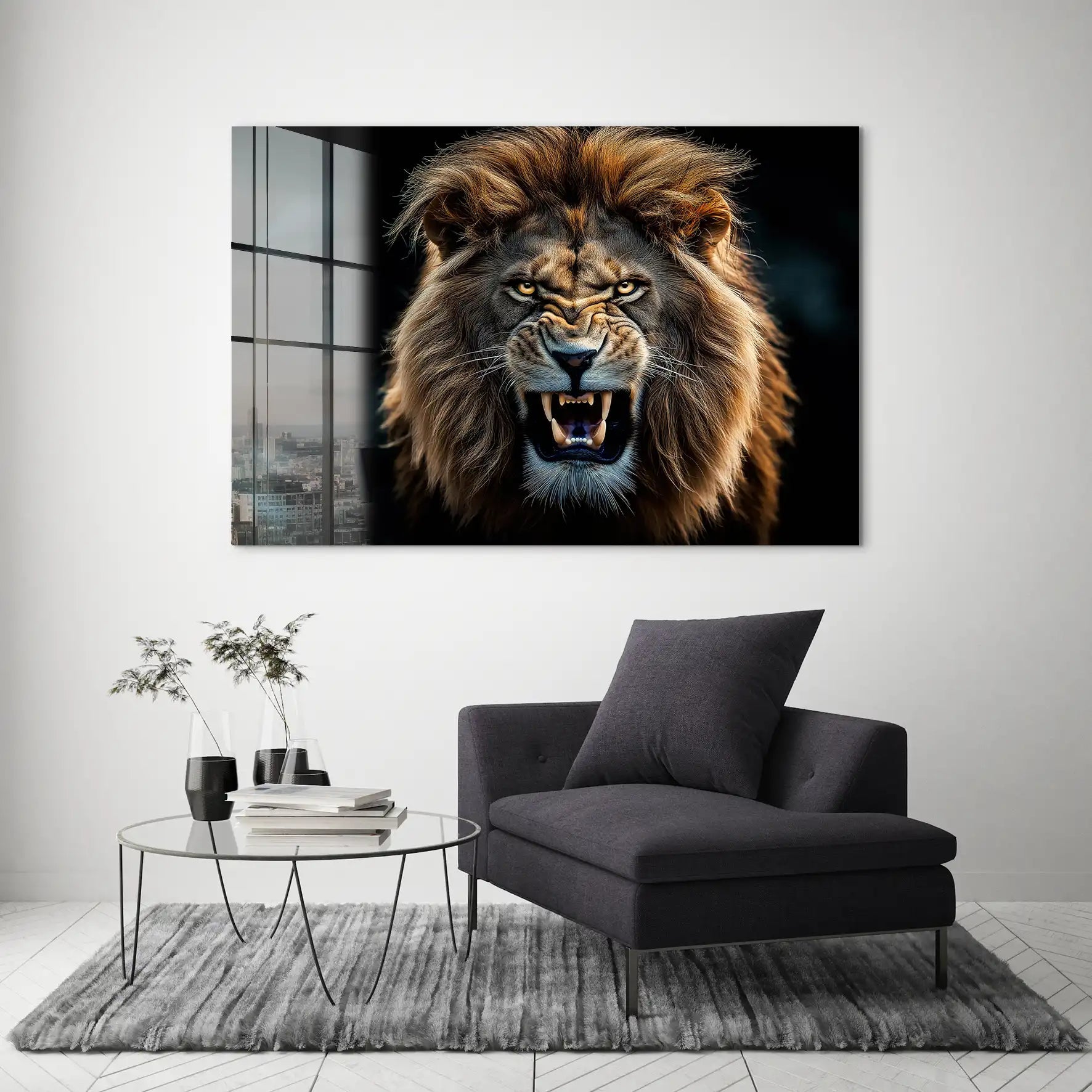 Angry Lion Acrylglas Bild INGALERIE