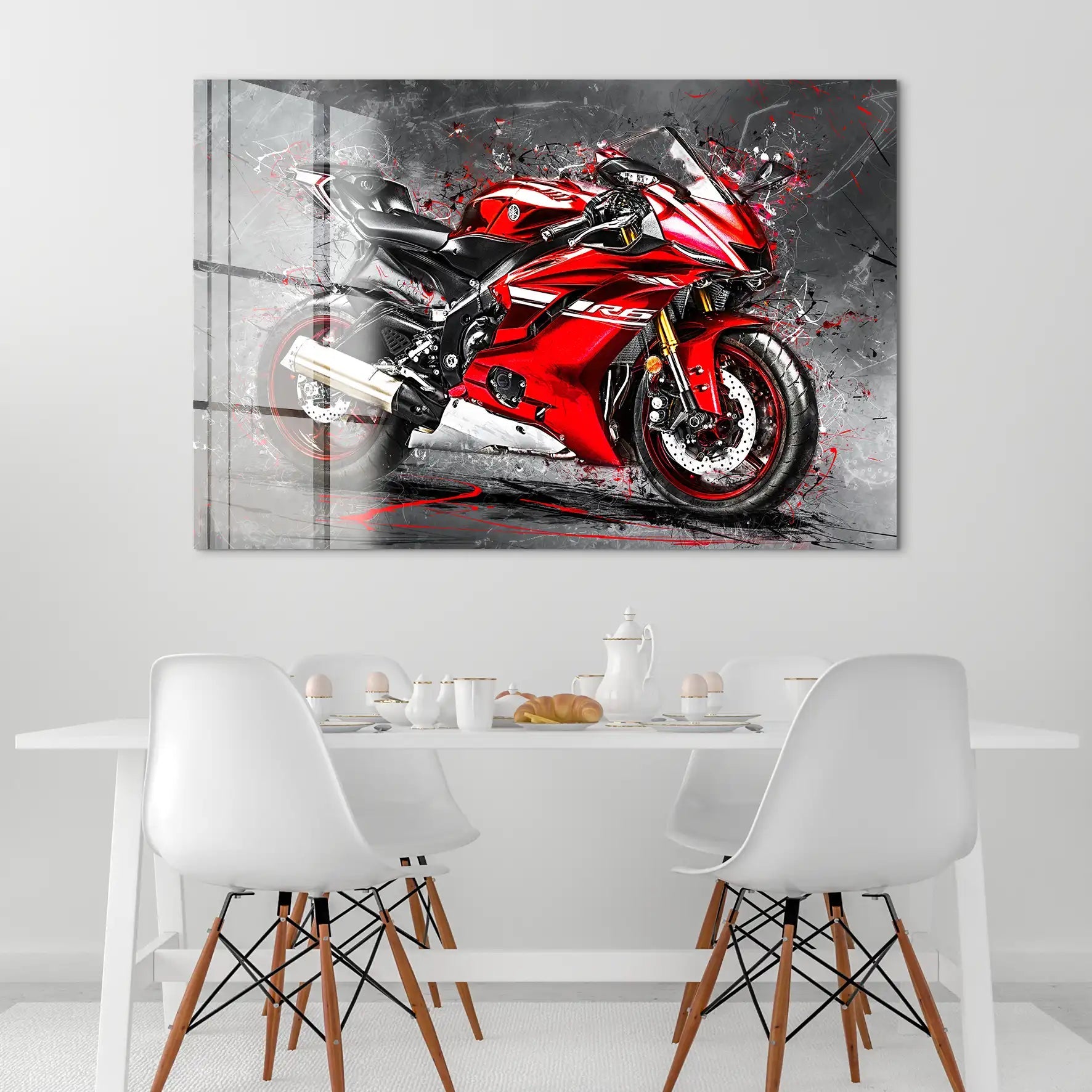 Yamaha R6 Abstrakt Rot Acrylglas Bild INGALERIE