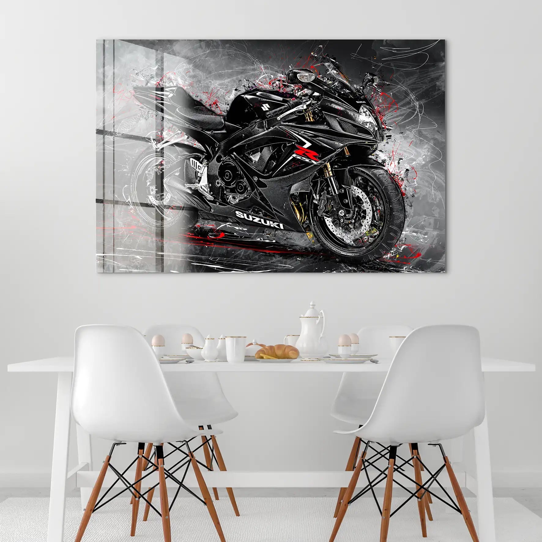 Suzuki GSXR 600 Abstrakt Black Acrylglas Bild INGALERIE