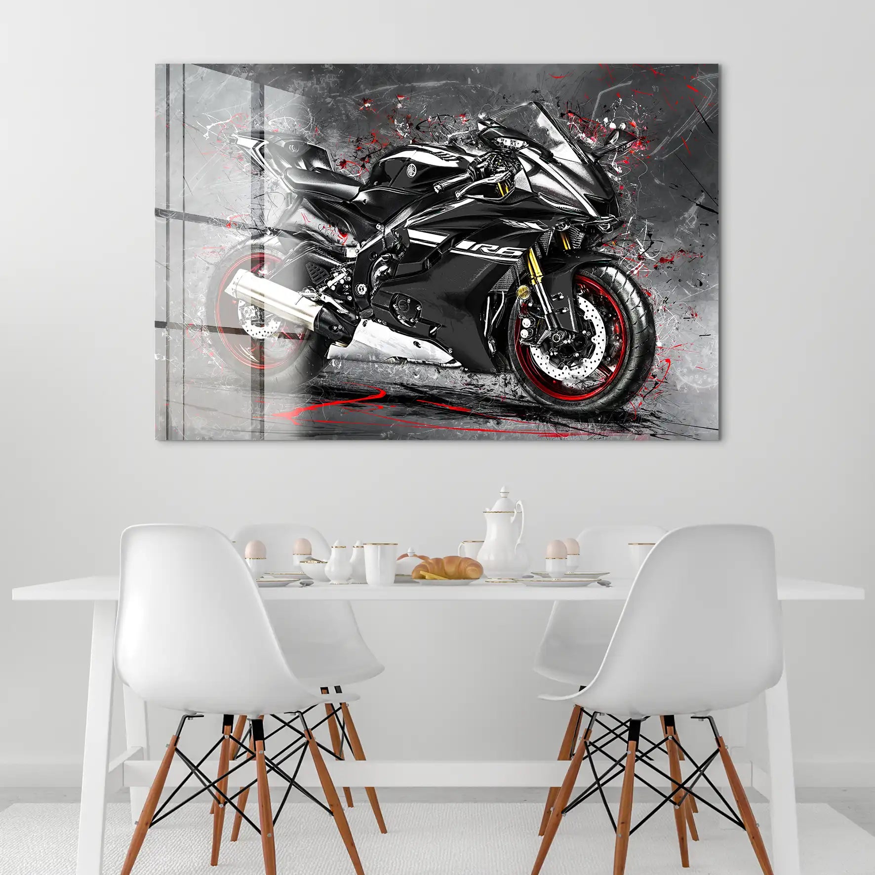 Yamaha R6 Abstrakt Black Acrylglas Bild INGALERIE