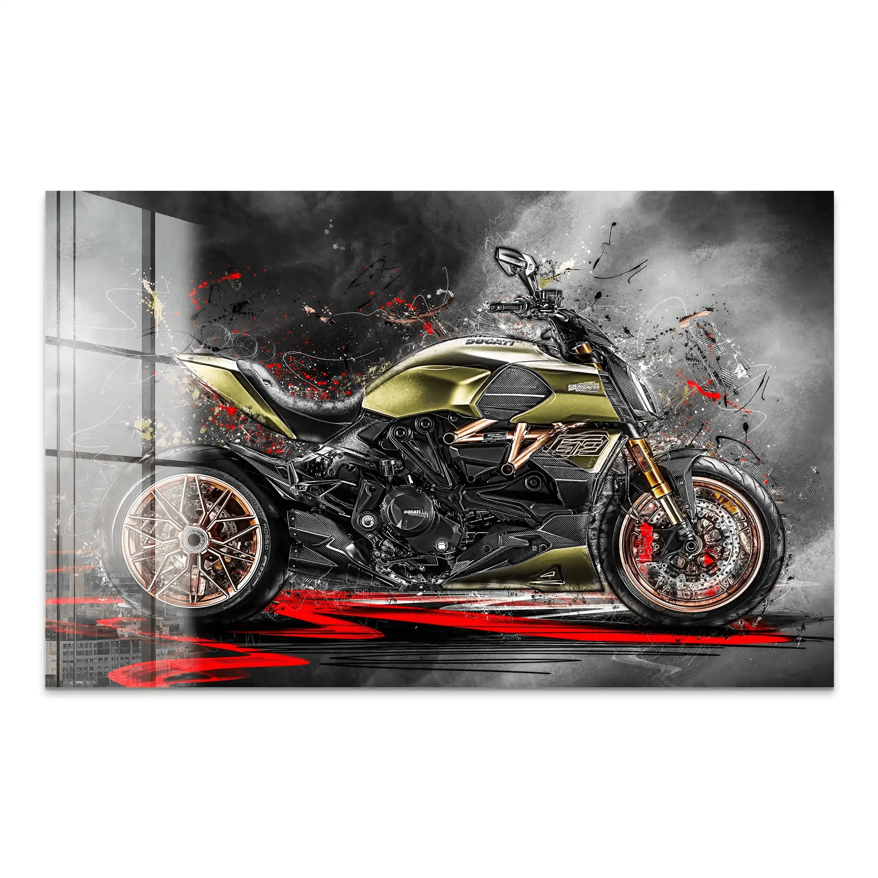 Ducati Diavel Lambo Acrylglas Bild INGALERIE