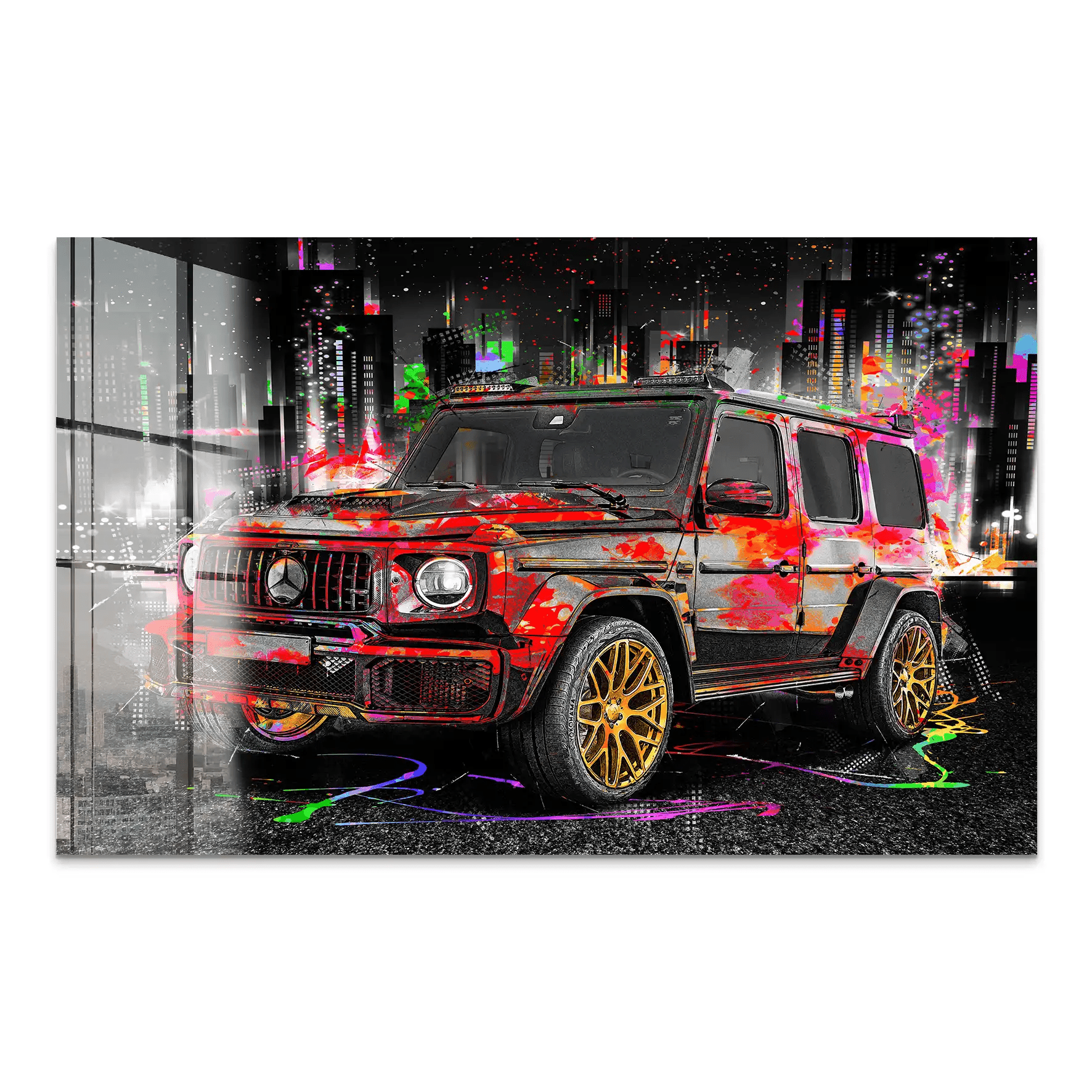 Mercedes G63 Abstrakt Color Acrylglas Bild INGALERIE