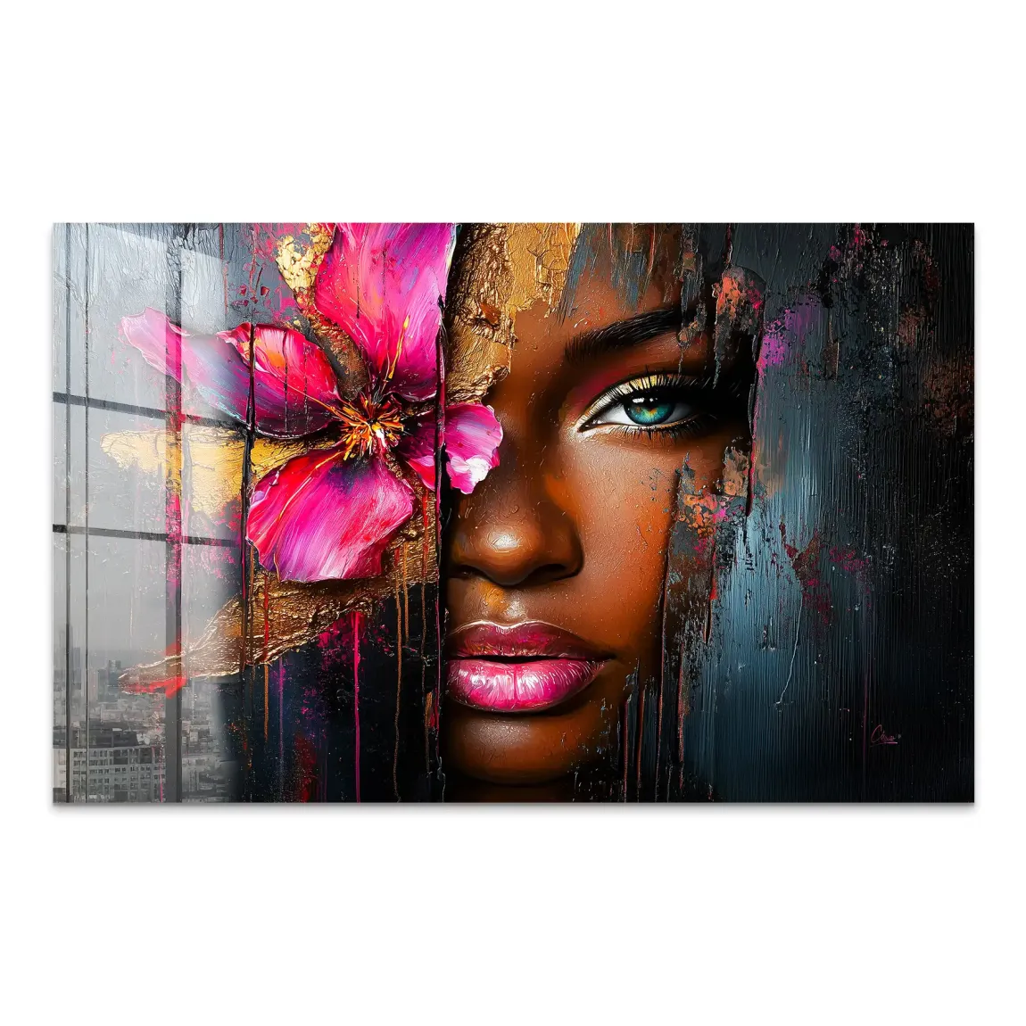 Feuerblüte im Farbrausch Acrylglas Bild INGALERIE