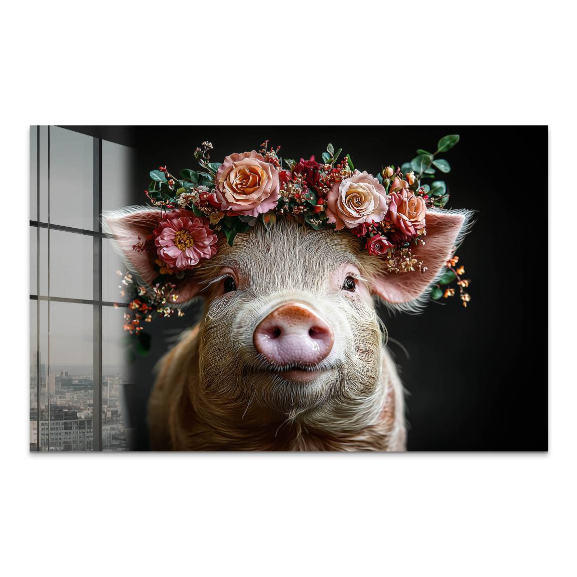 Blüten Schwein Acrylglas Bild