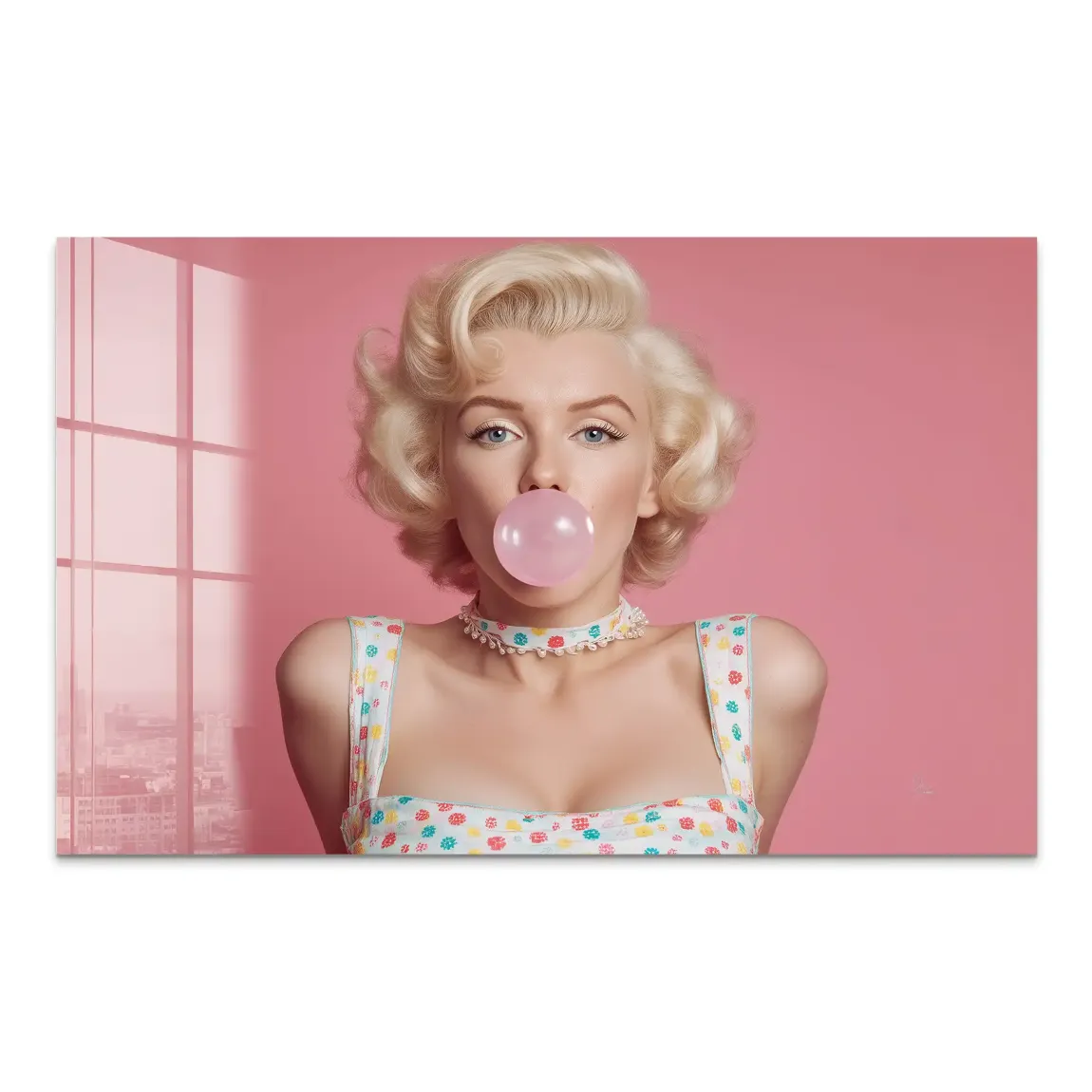 Marilyn Monroe Pink Bubble Acrylglas Bild