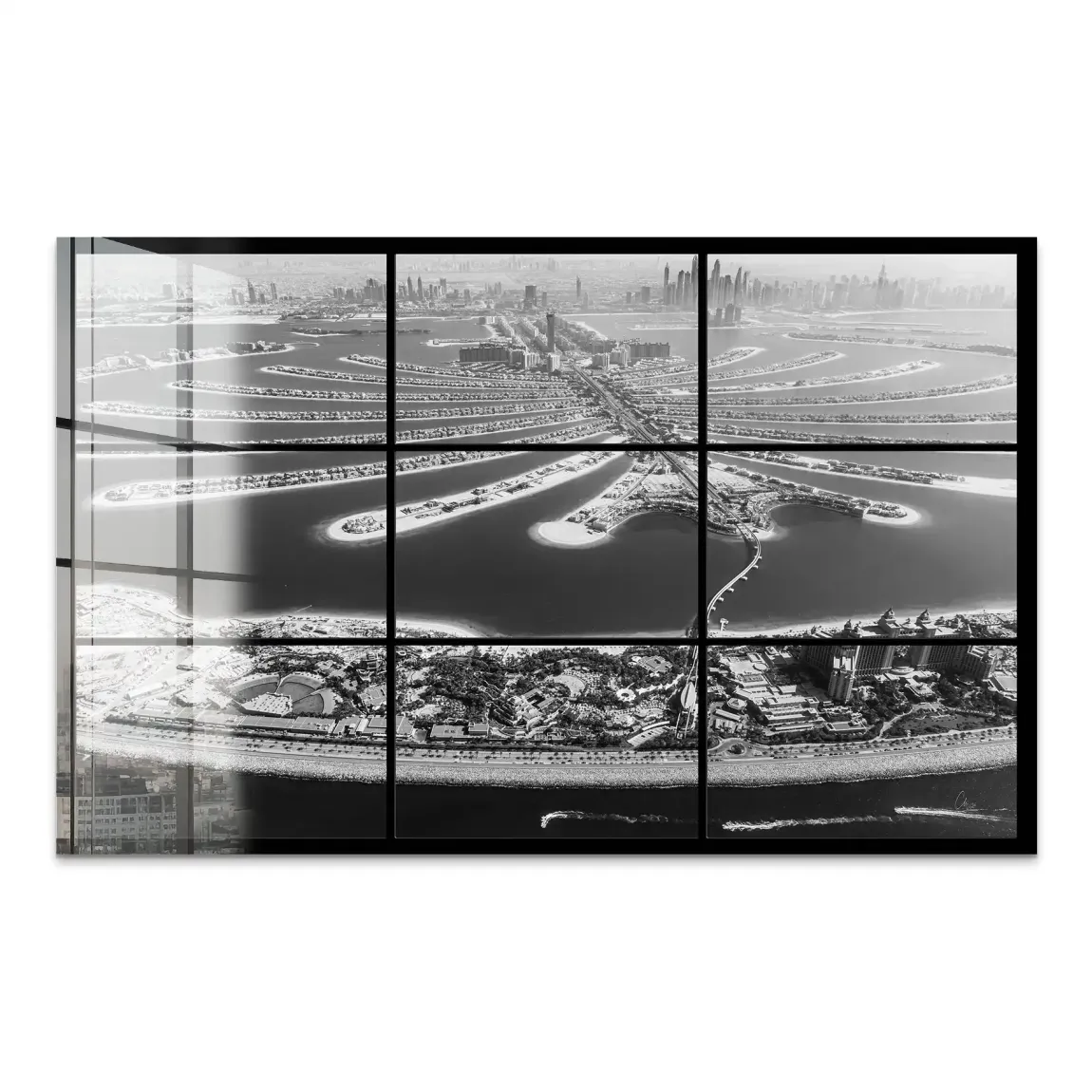 Palm View Dubai Noir Acrylglas Bild