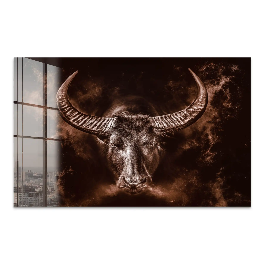 Stier Retro Style Acrylglas Bild INGALERIE