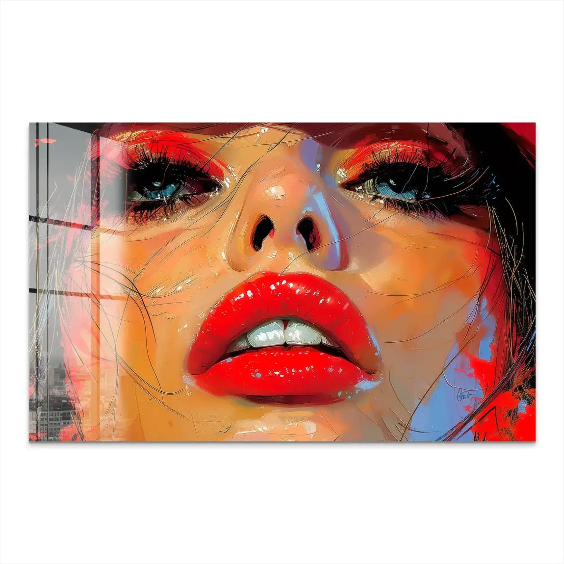 Red Lips Abstrakt Acrylglas Bild INGALERIE