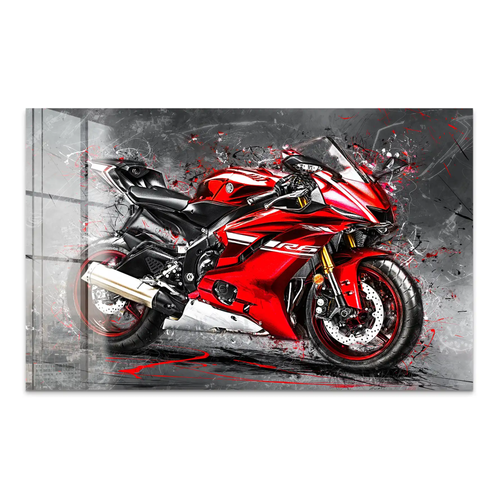 Yamaha R6 Abstrakt Rot Acrylglas Bild INGALERIE