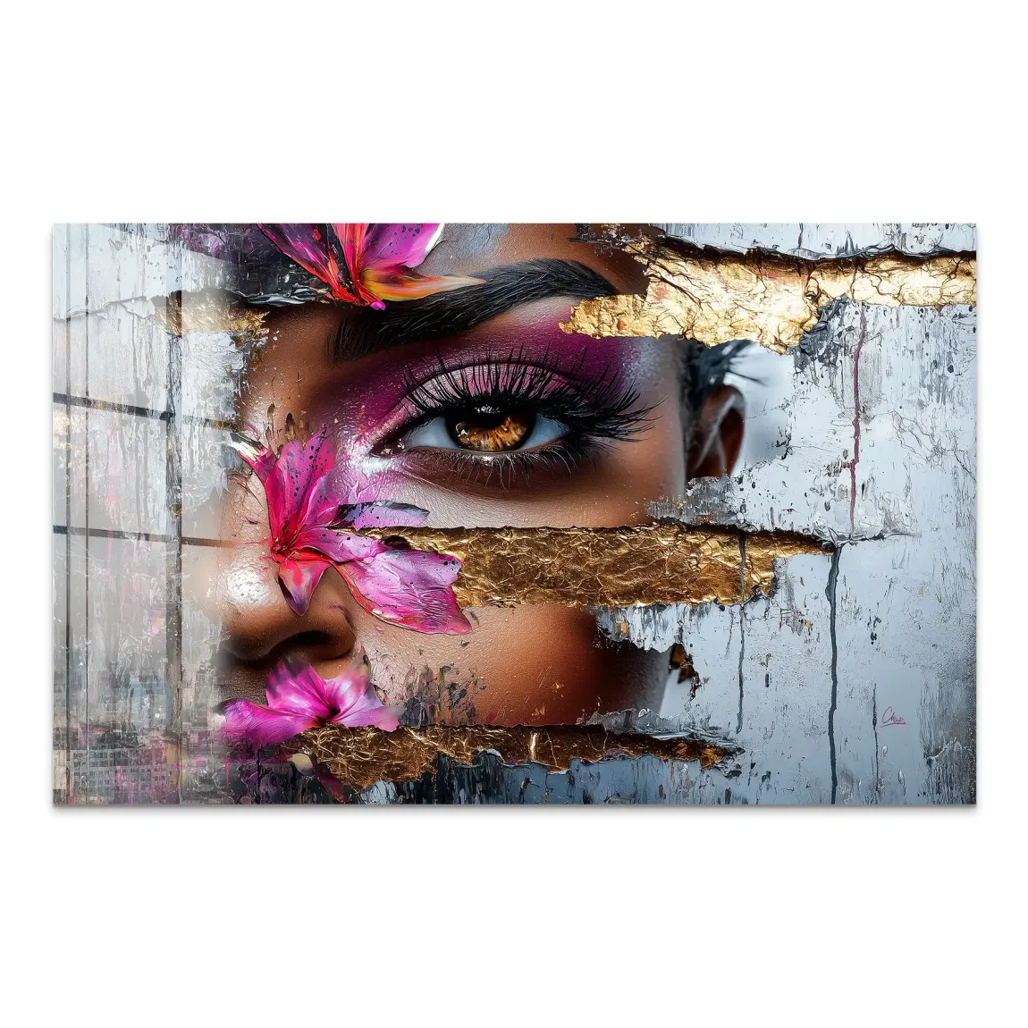Goldsplitter im Blickfeld Acrylglas Bild INGALERIE