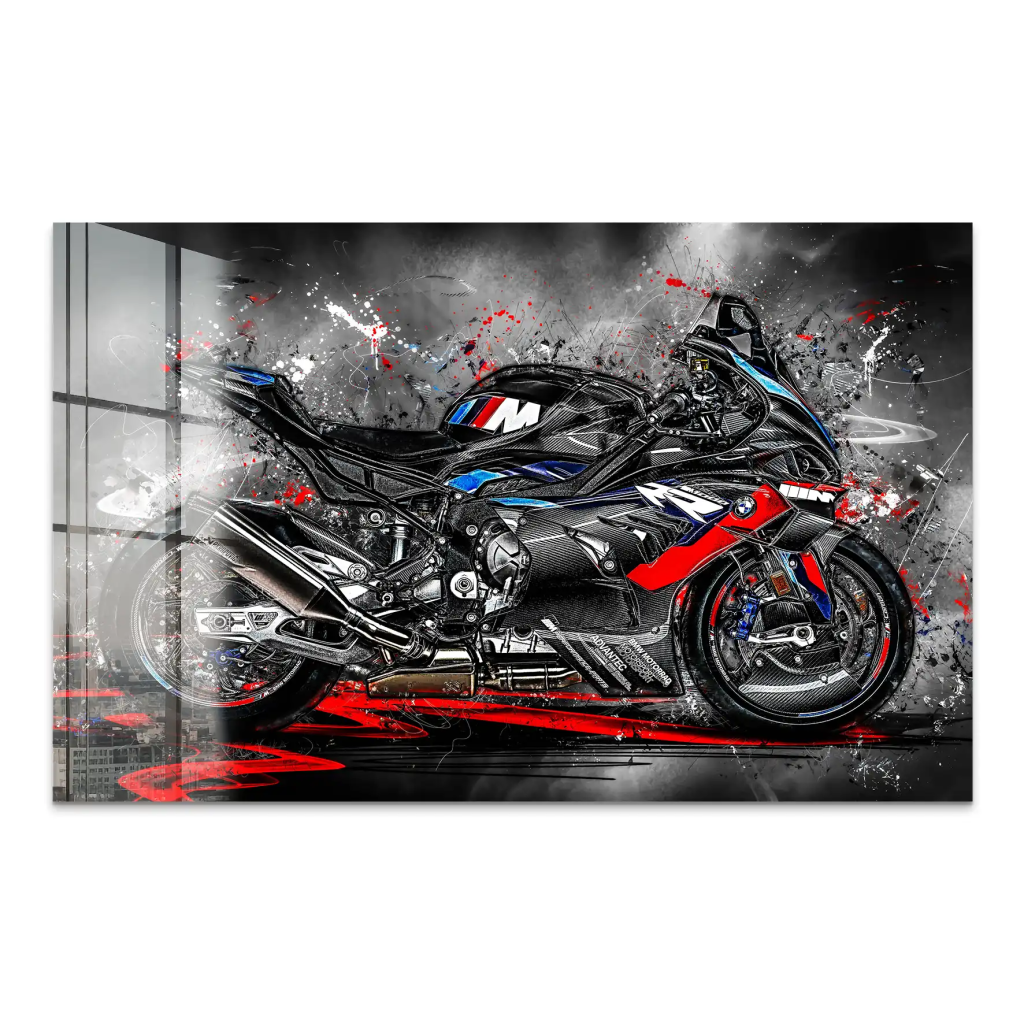 BMW M1000RR Black Acrylglas Bild INGALERIE