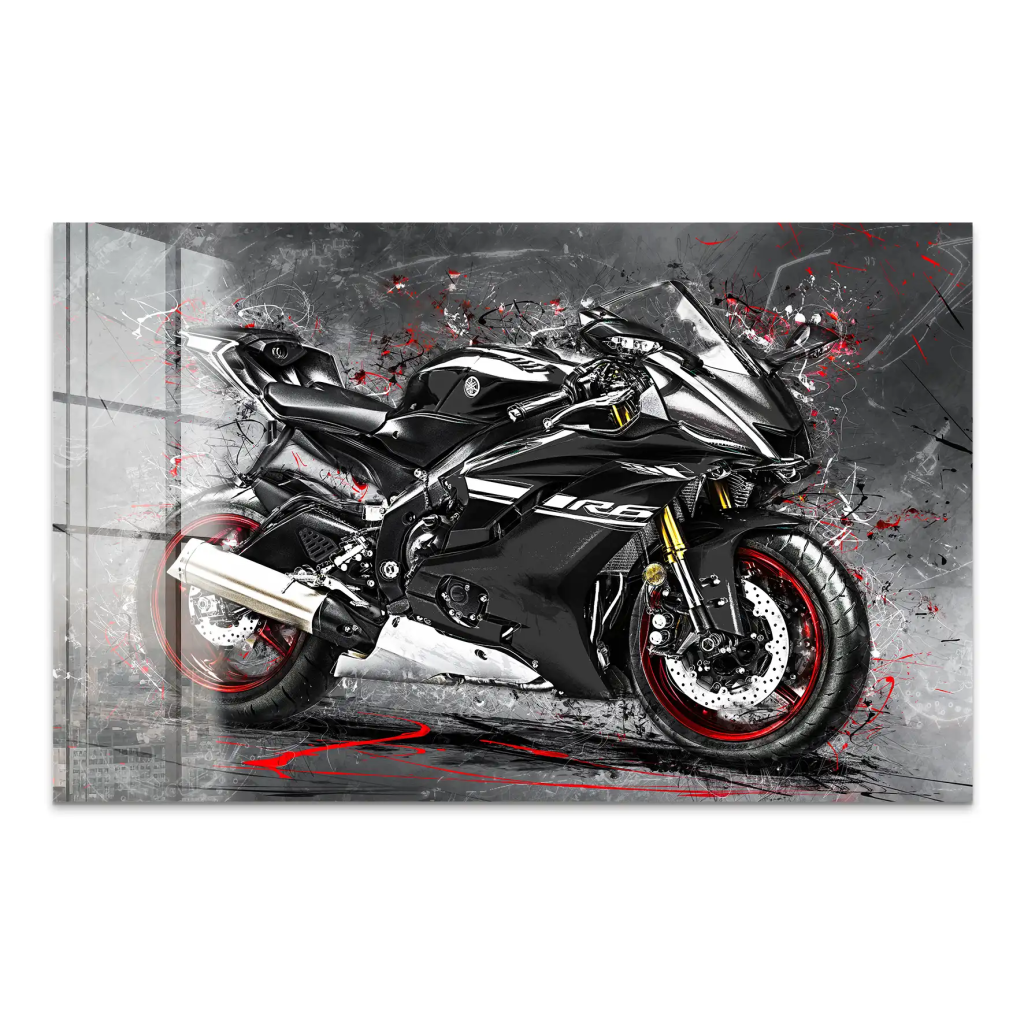 Yamaha R6 Abstrakt Black Acrylglas Bild INGALERIE