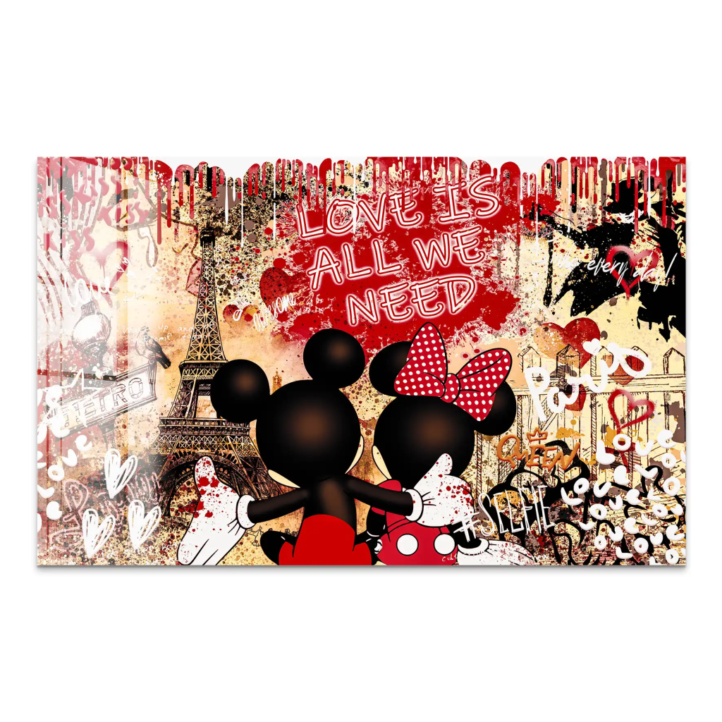 Micky & Minnie Love Retro Acrylglas Bild INGALERIE