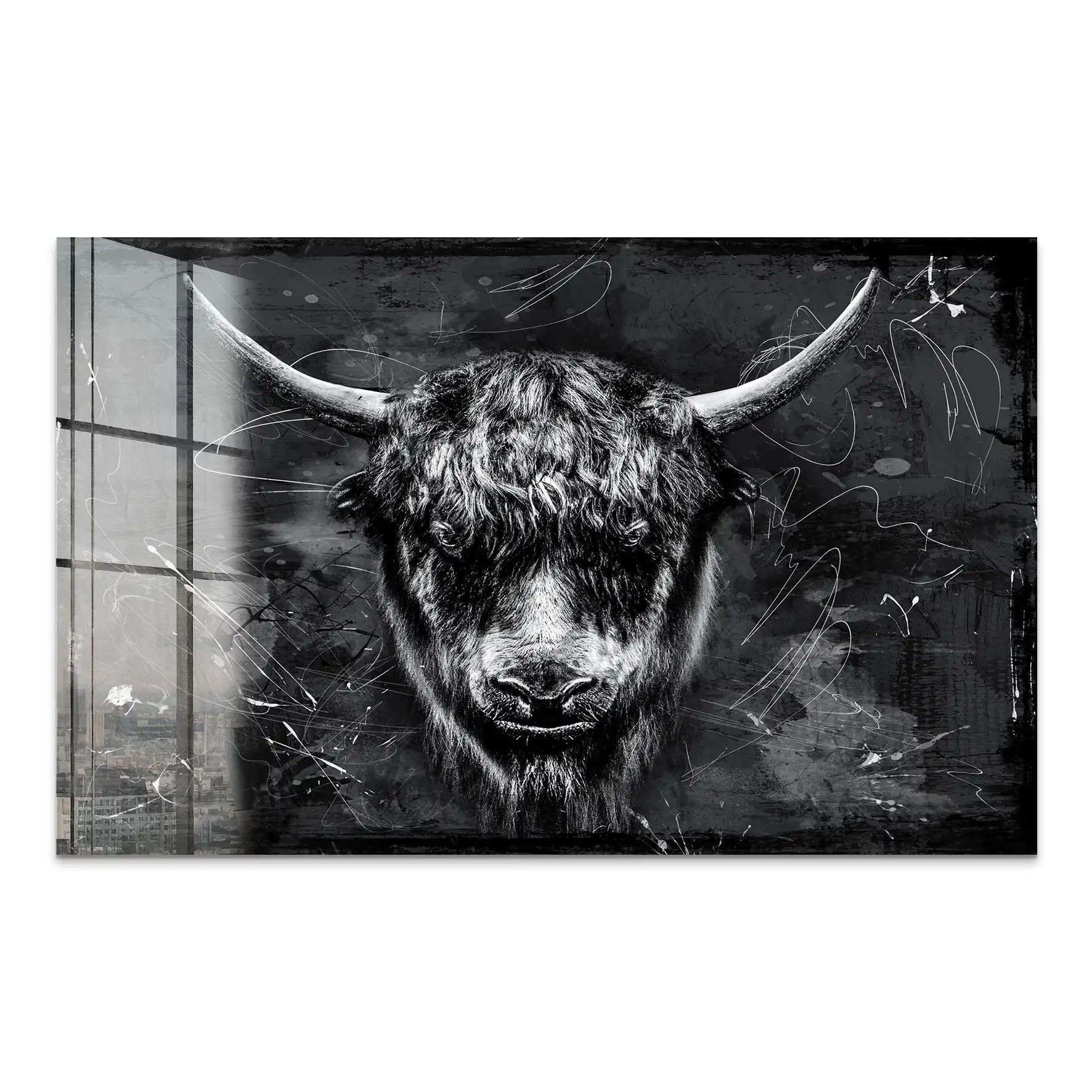 Yak Highland Abstrakt Black Acrylglas Bild INGALERIE