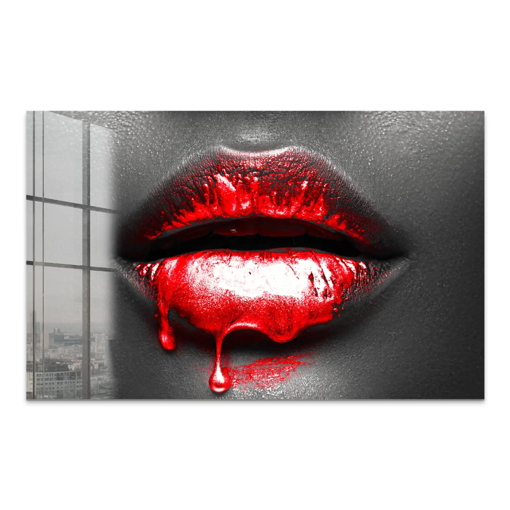 Rote Lippen Acrylglas Bild INGALERIE