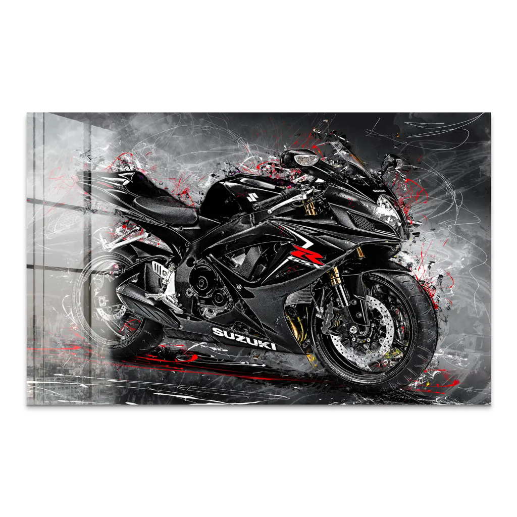 Suzuki GSXR 600 Abstrakt Black Acrylglas Bild INGALERIE