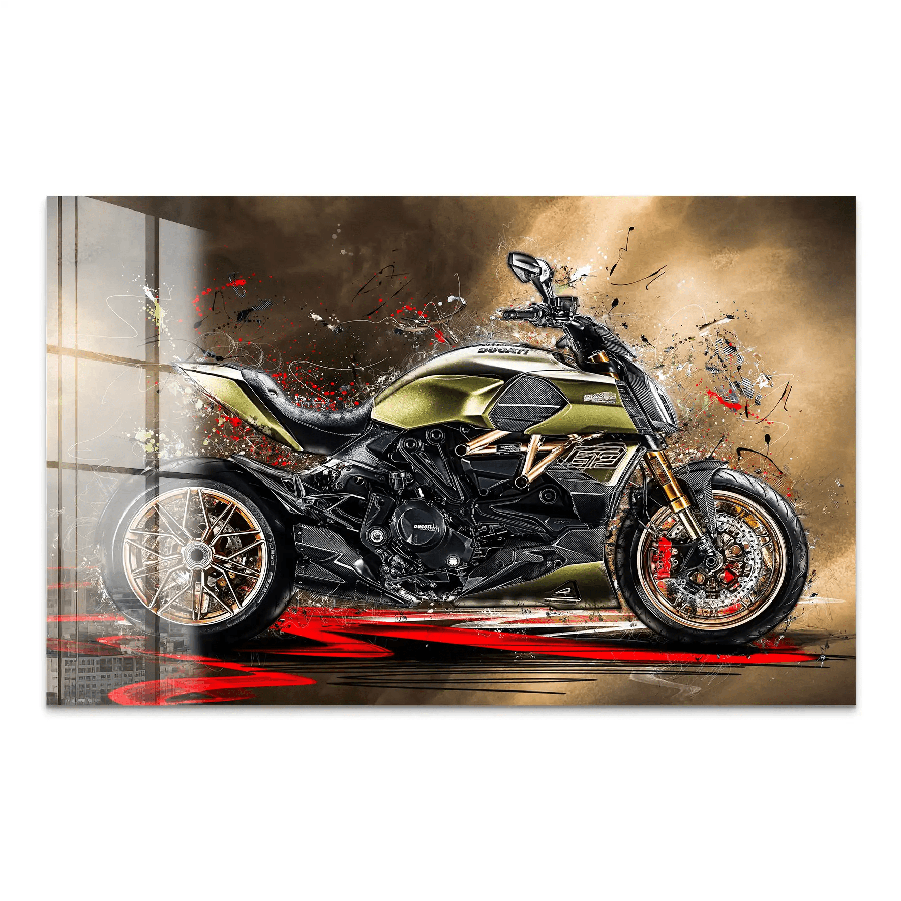 Ducati Diavel Lambo Retro Acrylglas Bild INGALERIE