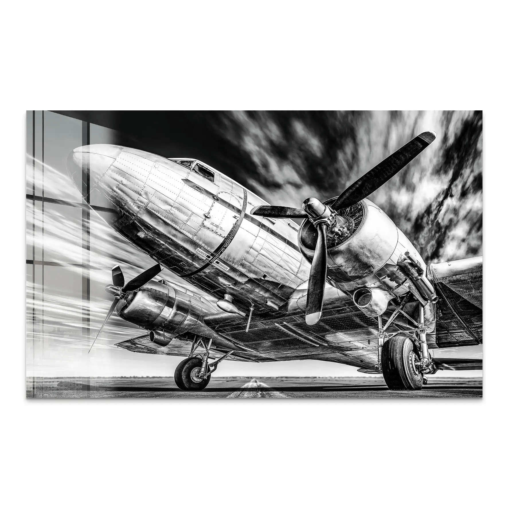 DC3 Old School Flugzeug Acrylglas Bild INGALERIE