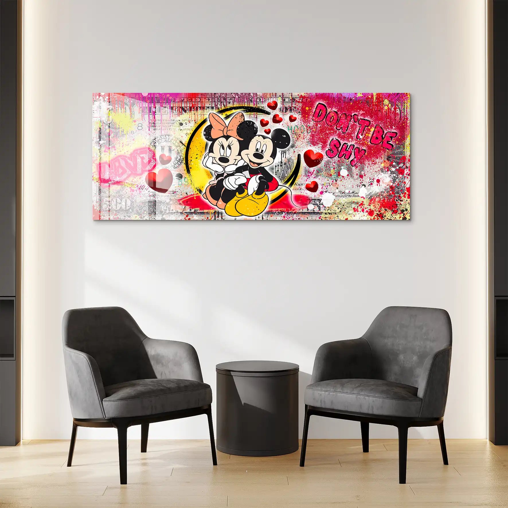 Micky Minnie Love Dollar Acrylglas Bild INGALERIE