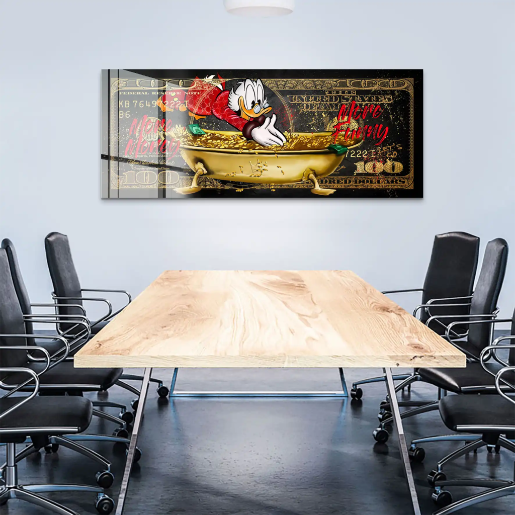 Dagobert Dollar More Money Pop Art Acrylglas Bild INGALERIE