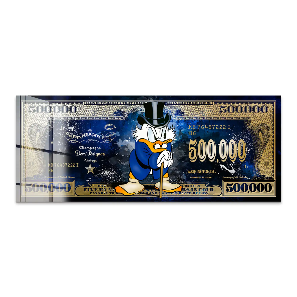 Dagobert Blue Scrooge Dollar Acrylglas Bild INGALERIE