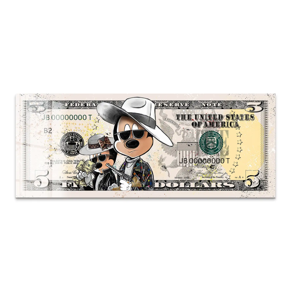 Micky und Minnie Maus Dollar Pop ArtAcrylglas Bild INGALERIE