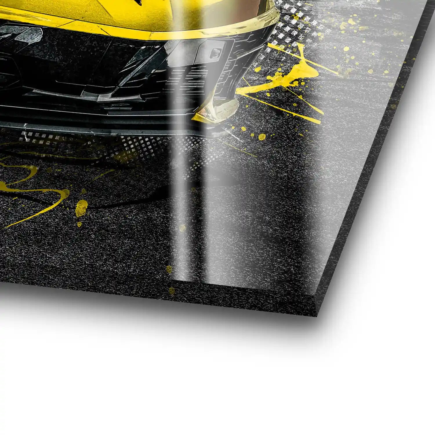 Corvette C8 Abstrakt Gelb Acrylglas Bild INGALERIE