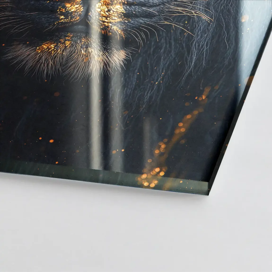 Black Lion in Gold Acrylglasbild INGALERIE