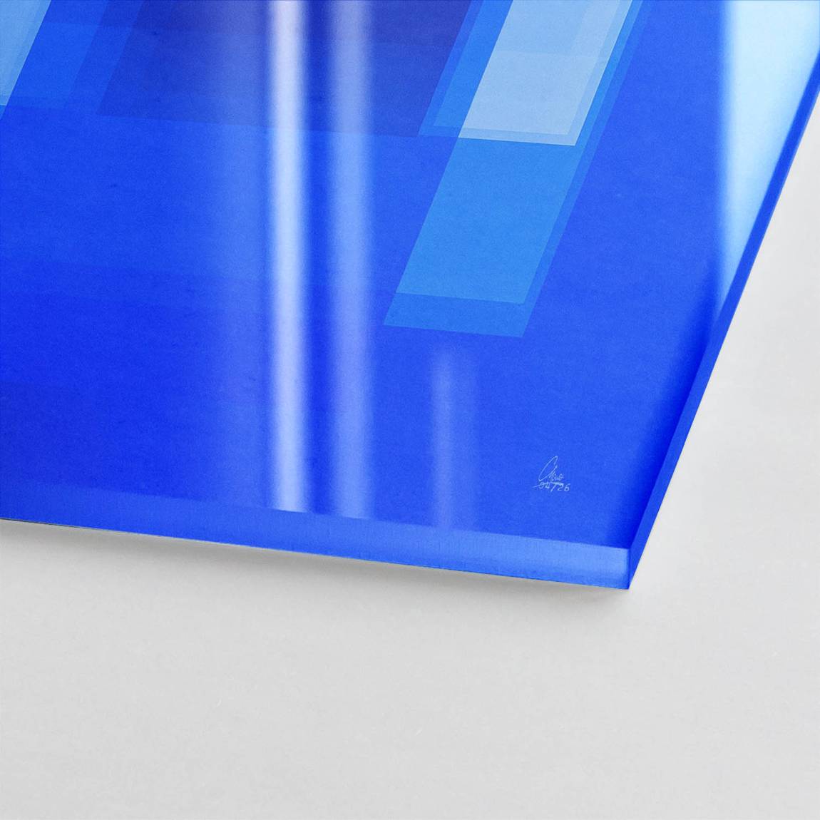 Kobaltblaue Geometrie Acrylglasbild