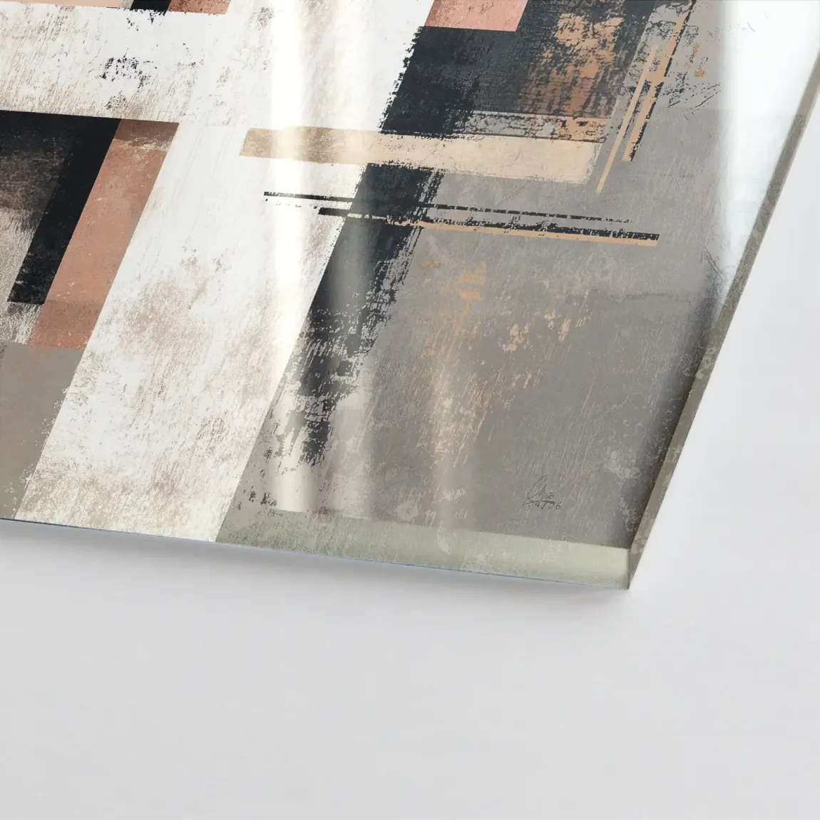 Goldene Geometrie Acrylglasbild