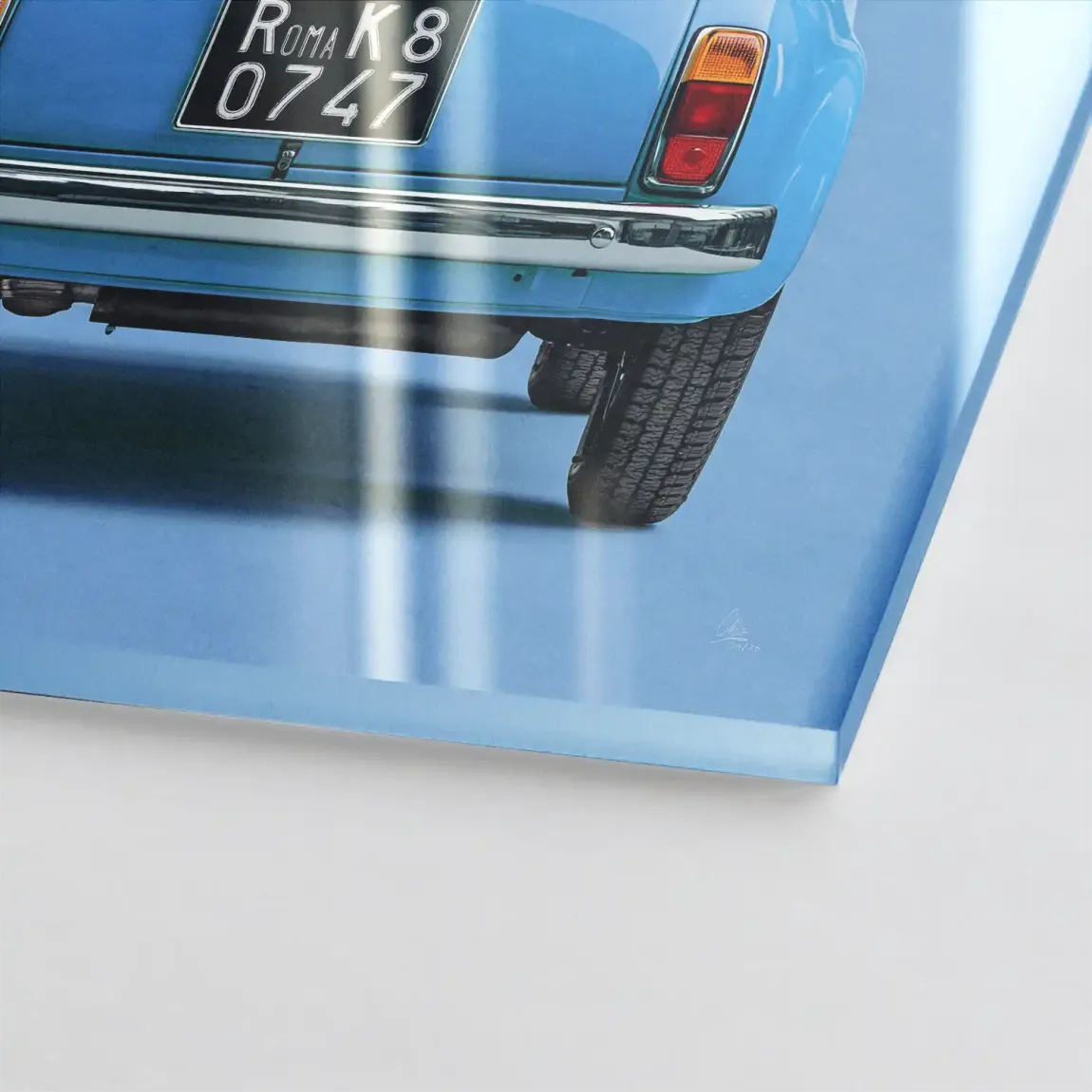 Fiat 500 Azzurro Acrylglasbild
