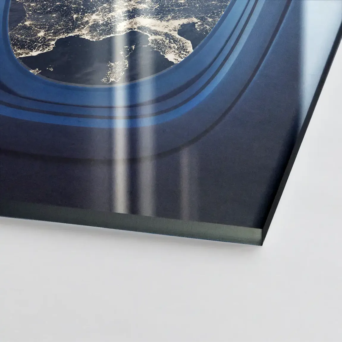 Flugzeugfenster Orbit Acrylglasbild