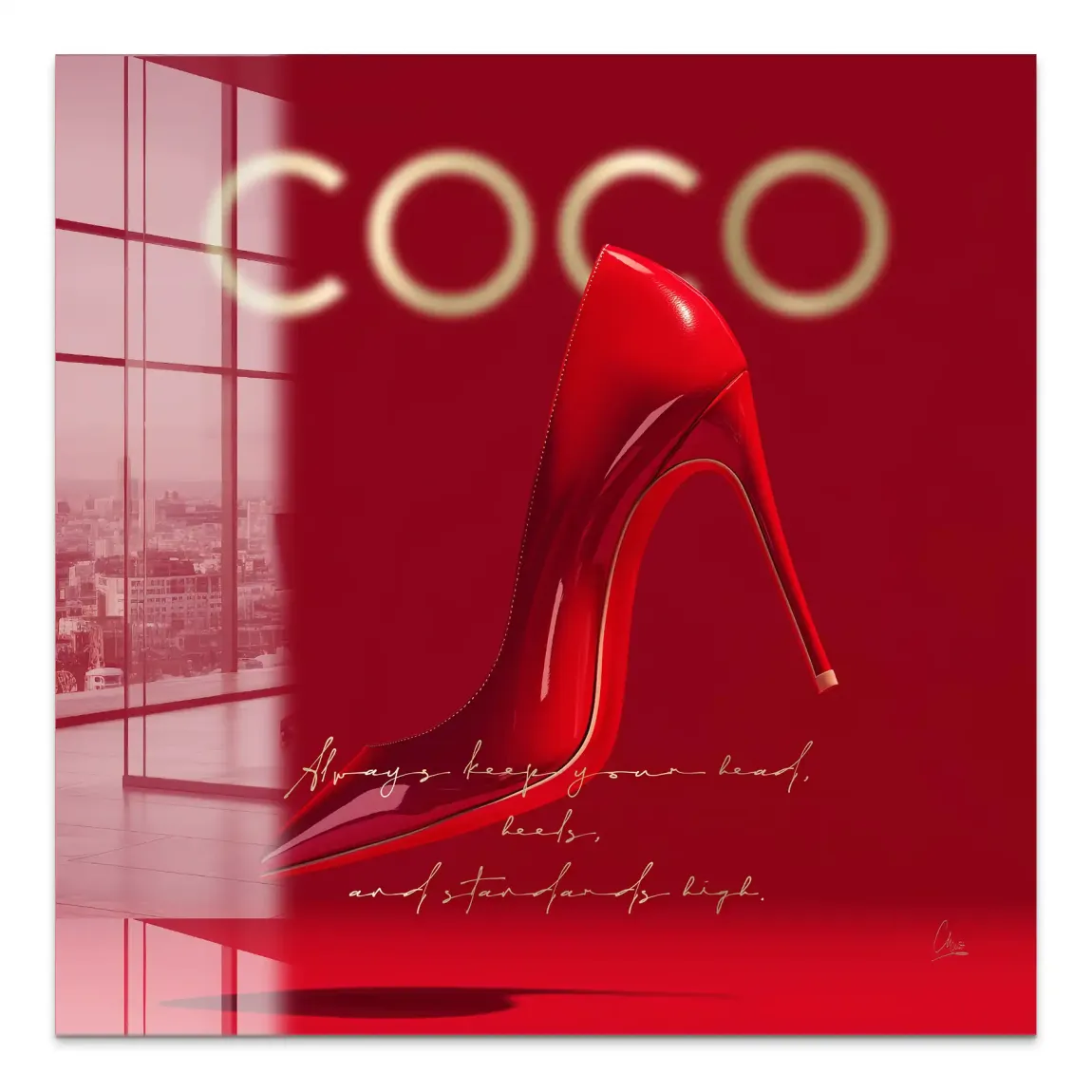 Red Coco Heels Acrylglas Bild
