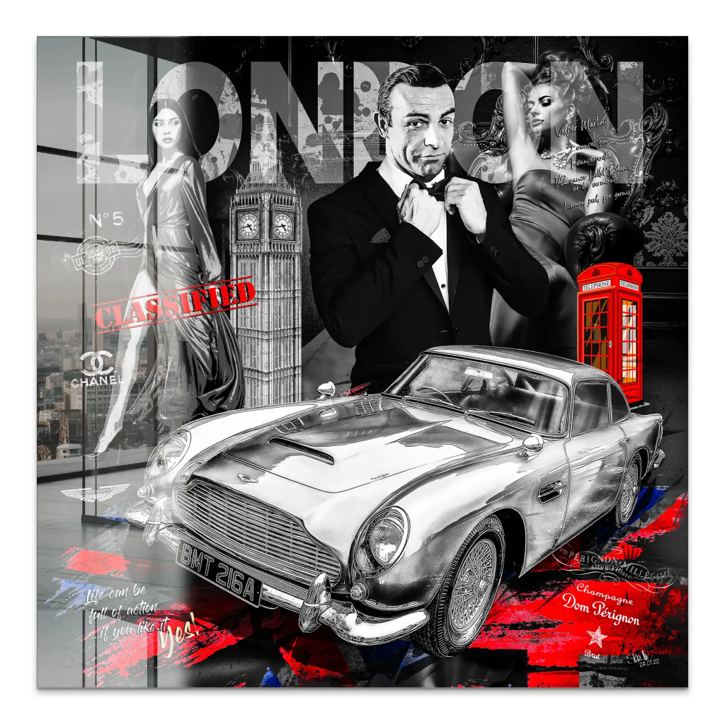 James Bond RetroStyle Acrylglas Bild INGALERIE