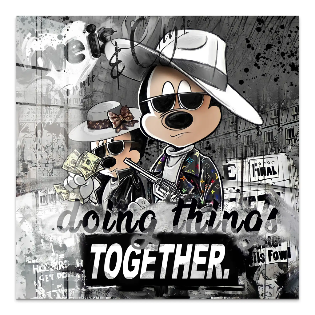 Micky & Minnie Gangster Modern Style Acrylglas Bild INGALERIE