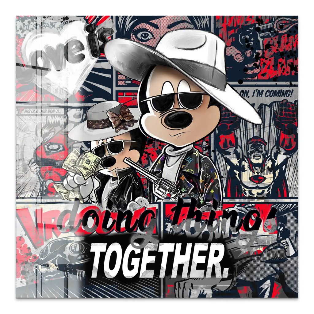 Micky & Minnie Gangster Style Acrylglas Bild INGALERIE