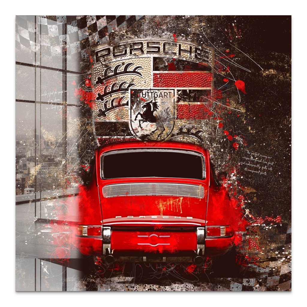 Porsche 911 Retro Abstrakt Acrylglas Bild INGALERIE