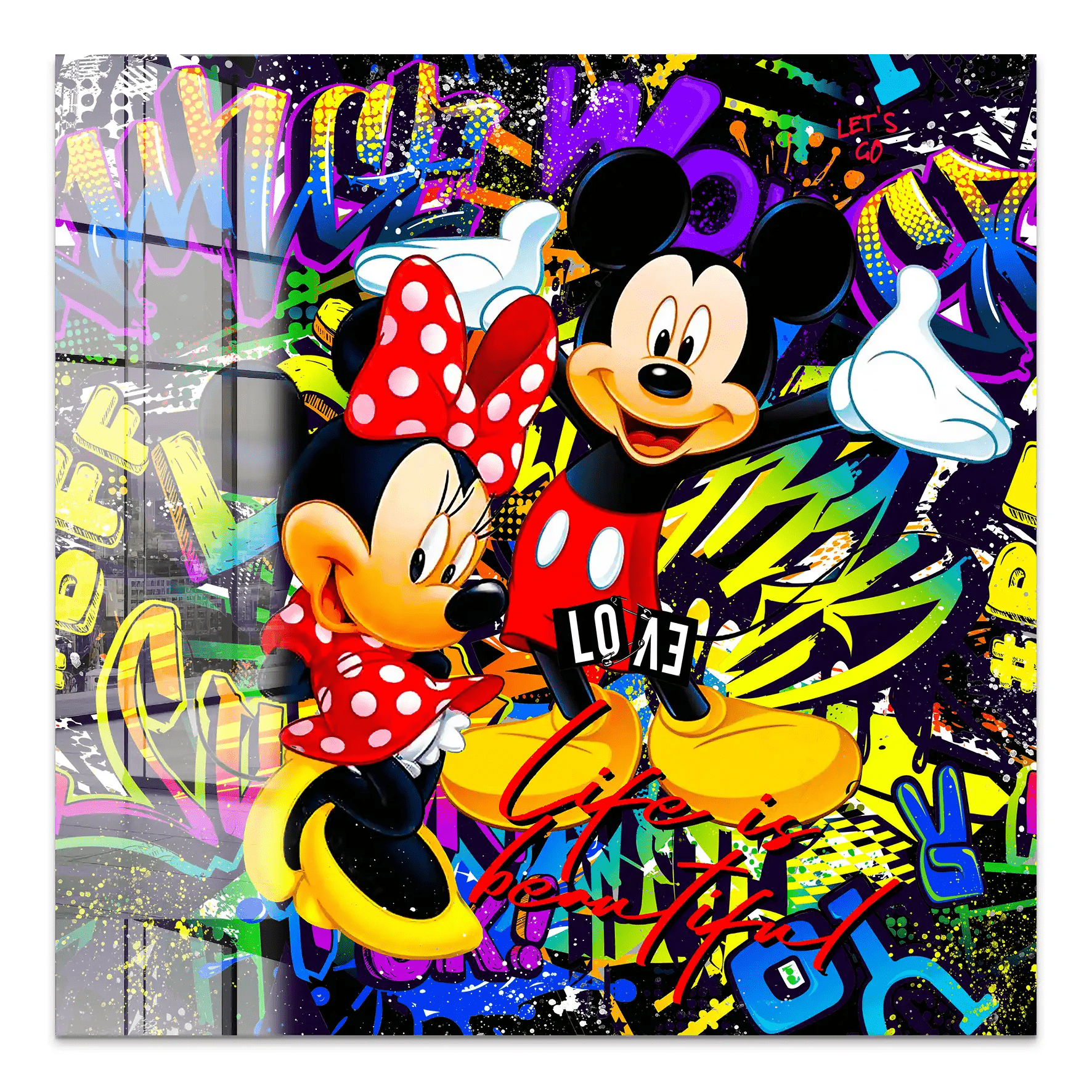 Micky & Minnie Graffiti Nr.2 Acrylglas Bild INGALERIE