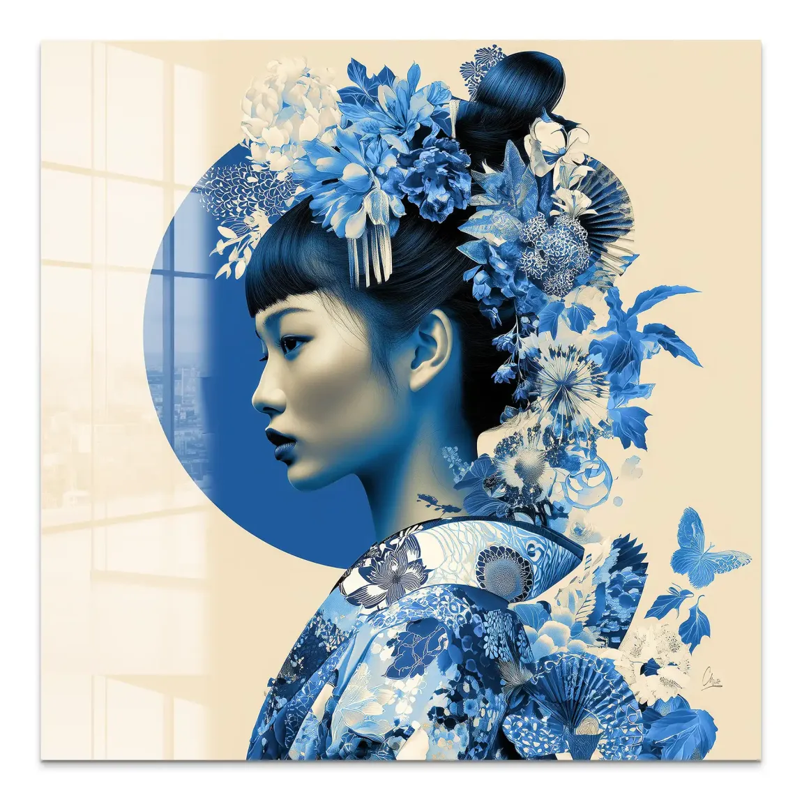 Blue Lotus Geisha Acrylglas Bild