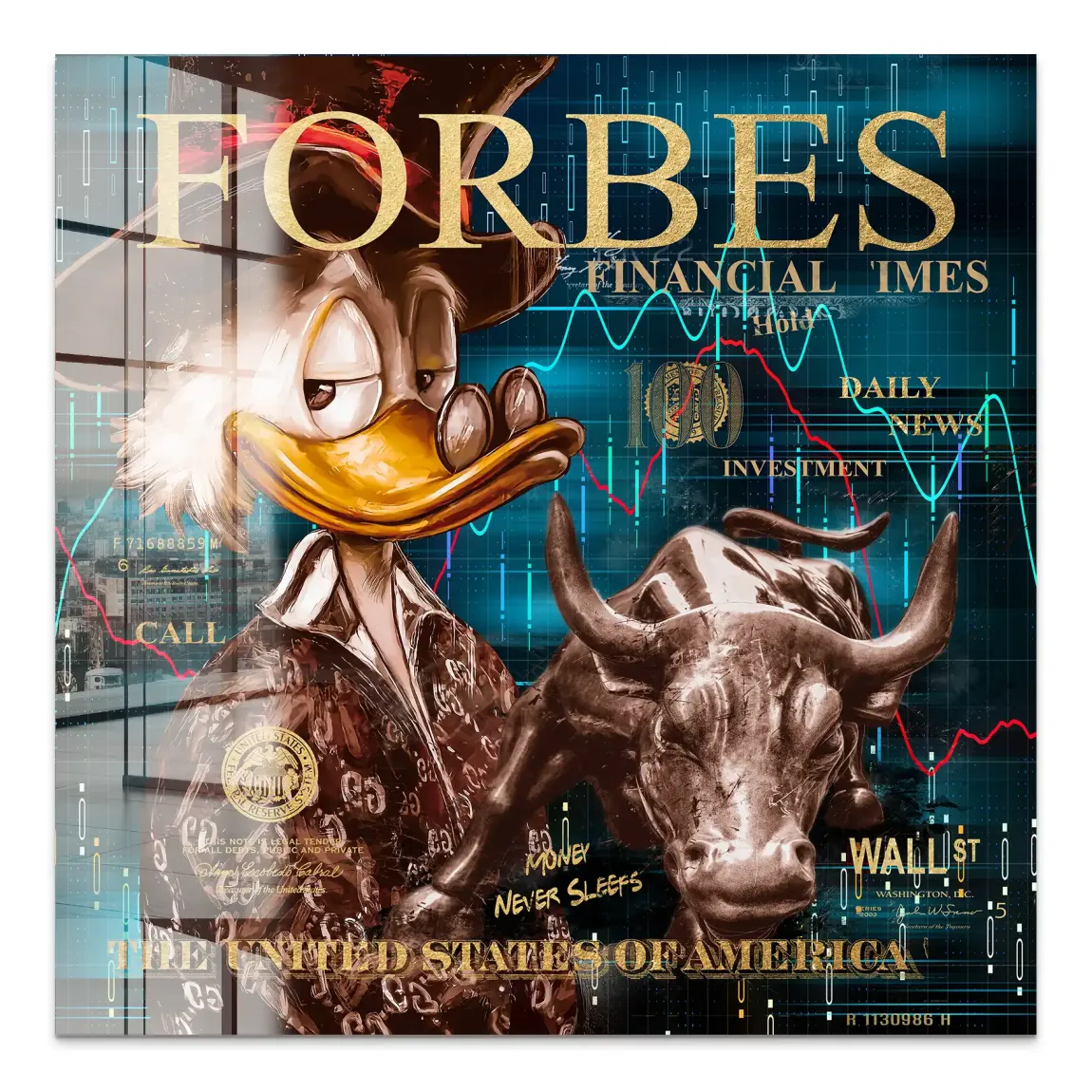 Dagobert Duck Wallstreet Acrylglas Bild