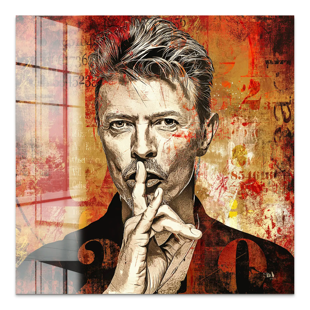 David Bowie Abstrakt Red Style Acrylglas Bild INGALERIE