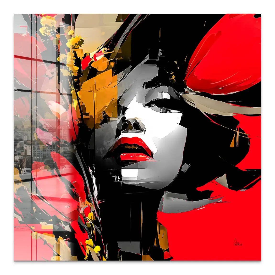Rouge Abstrakt Acrylglasbild