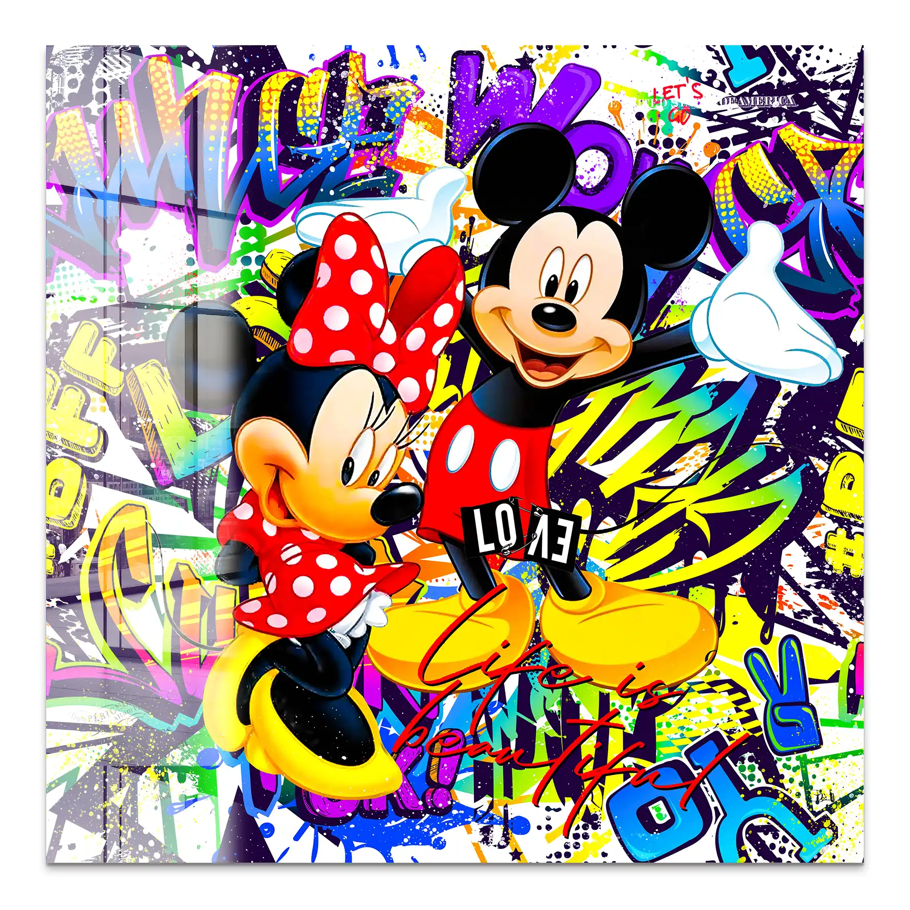 Micky & Minnie Graffiti Acrylglas Bild INGALERIE